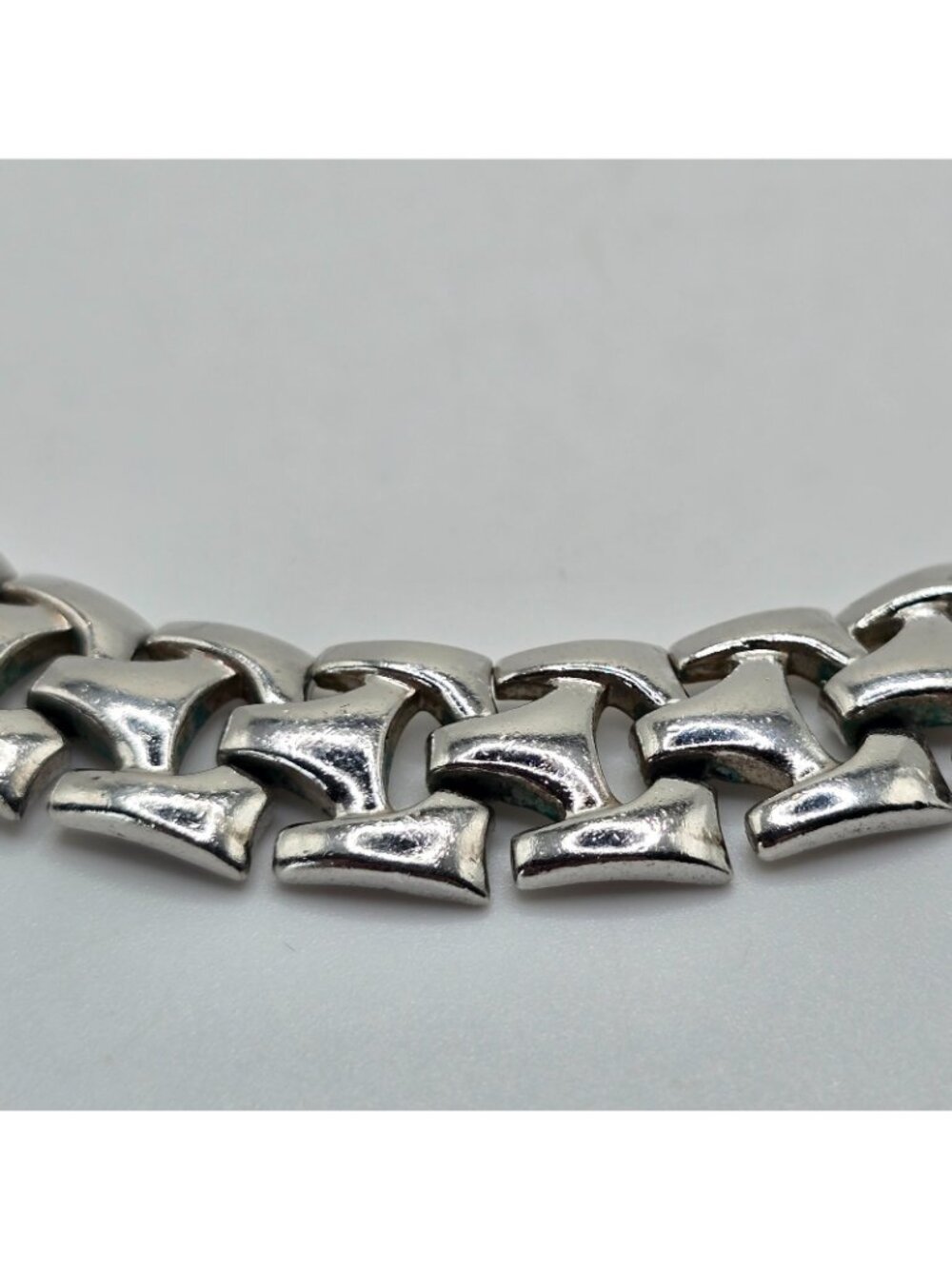 Vintage Trifari Silver Tone Link Necklace Chunky Chain Statement Pat Pend Signed - Picture 9 of 15